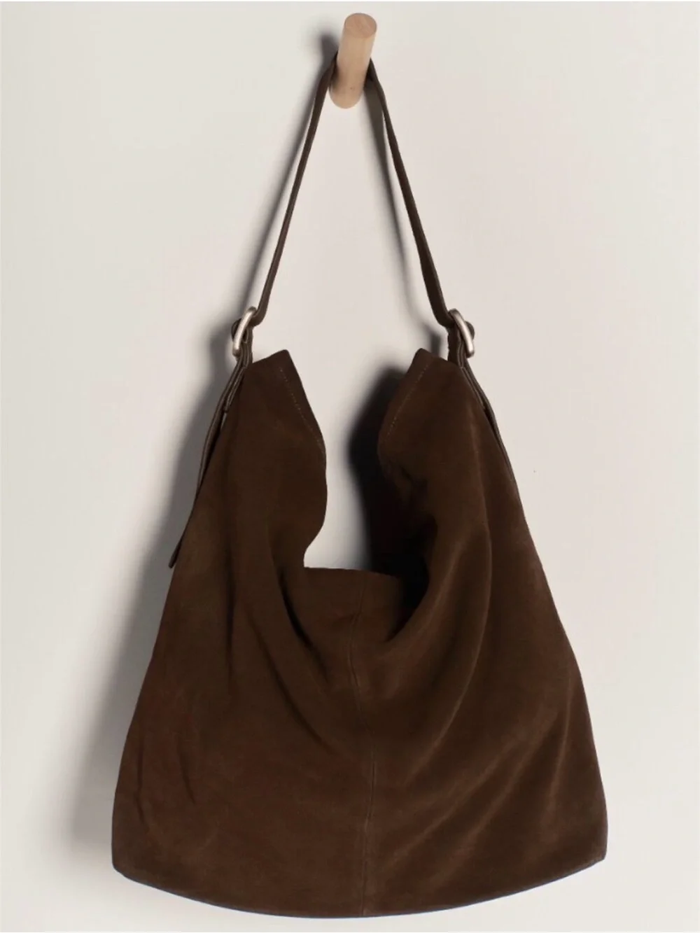 NWT We The Free Honor Suede Tote Boho Slouchy Hobo Bag in Espresso